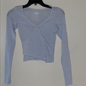 Blue ribbed long sleeve